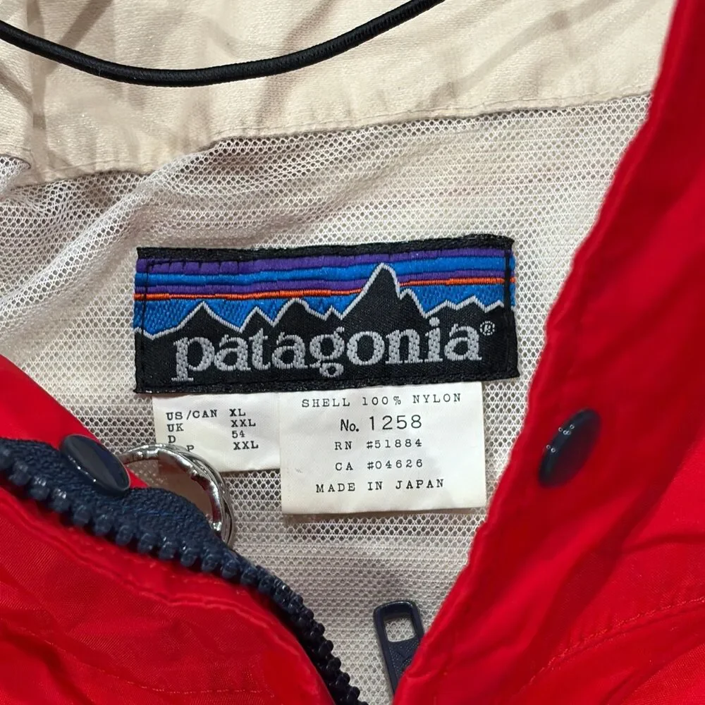 Vtg Patagonia 80s 90s Pullover Snap T Windbreaker Anorak Jacket Mens Sz XL Red